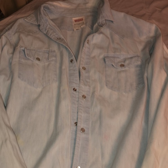 Blue jean Levi button up - Picture 3 of 4